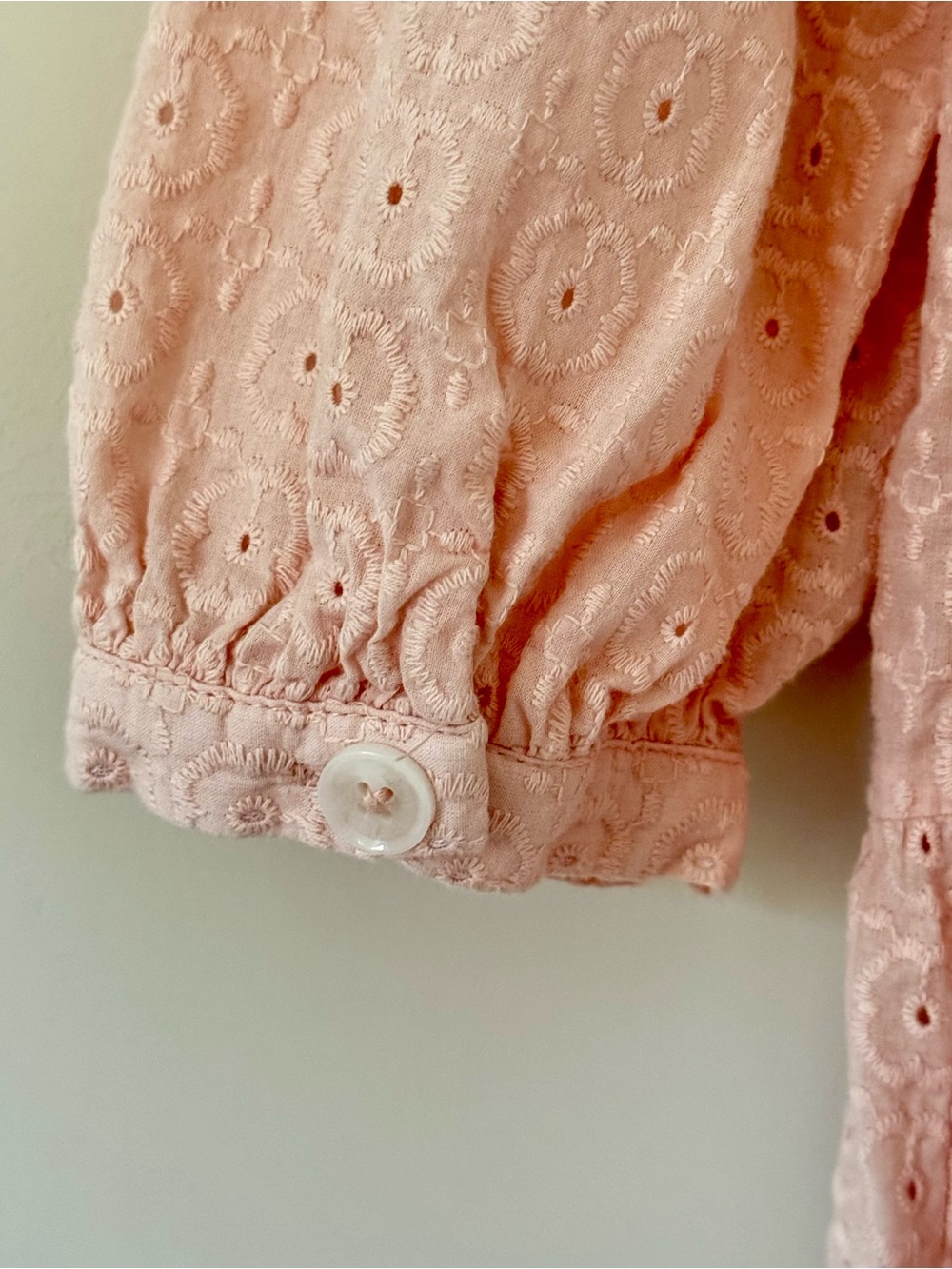 Tommy Hilfiger Casual Eyelet Lace Babydoll Day Mini Dress, Seashell Pink – 12 - Picture 5 of 7